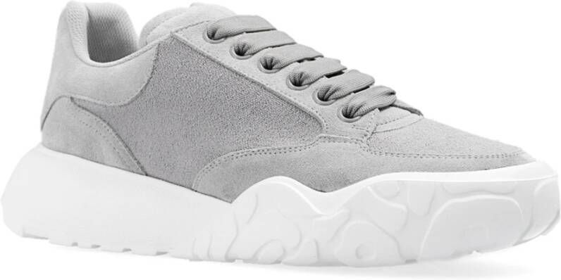 alexander mcqueen Suede Logo Sneakers Gray Dames