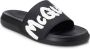 Alexander mcqueen Zwarte Graffiti-Logo Slip-On Slides voor Black - Thumbnail 11