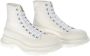 Alexander mcqueen Zwarte canvas enkellaarzen met oversized rubberen zool White - Thumbnail 8