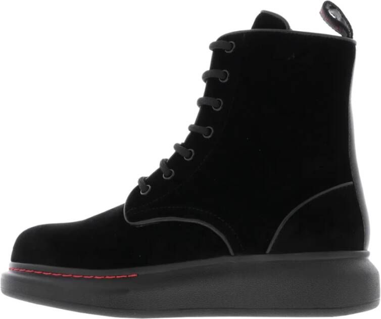 alexander mcqueen Velvet Lace-Up Hybrid Sneakers Black Dames