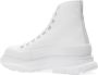 Alexander mcqueen Zwarte canvas enkellaarzen met oversized rubberen zool White - Thumbnail 4