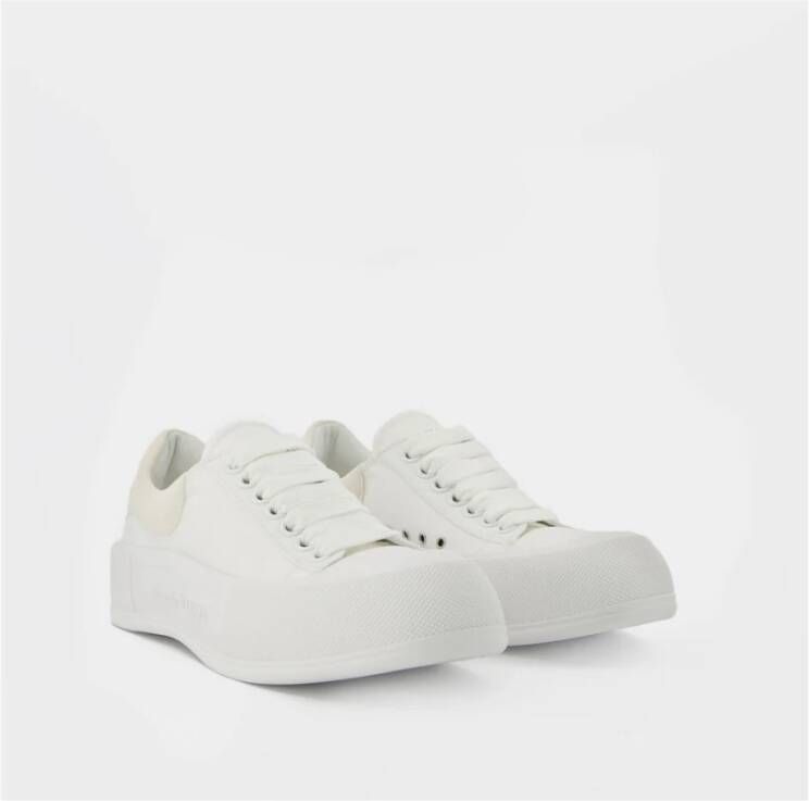 alexander mcqueen Wit Leren Oversized Sneakers White Dames
