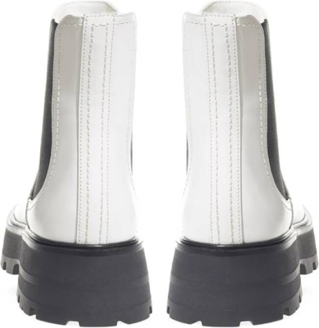 alexander mcqueen Witte Geborsteld Leren Chelsea Laarzen White Dames
