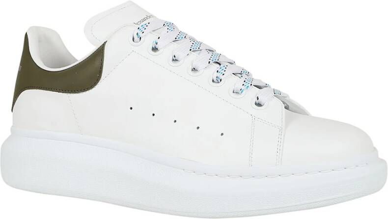 alexander mcqueen Witte Khaki Leren Sneakers White Heren