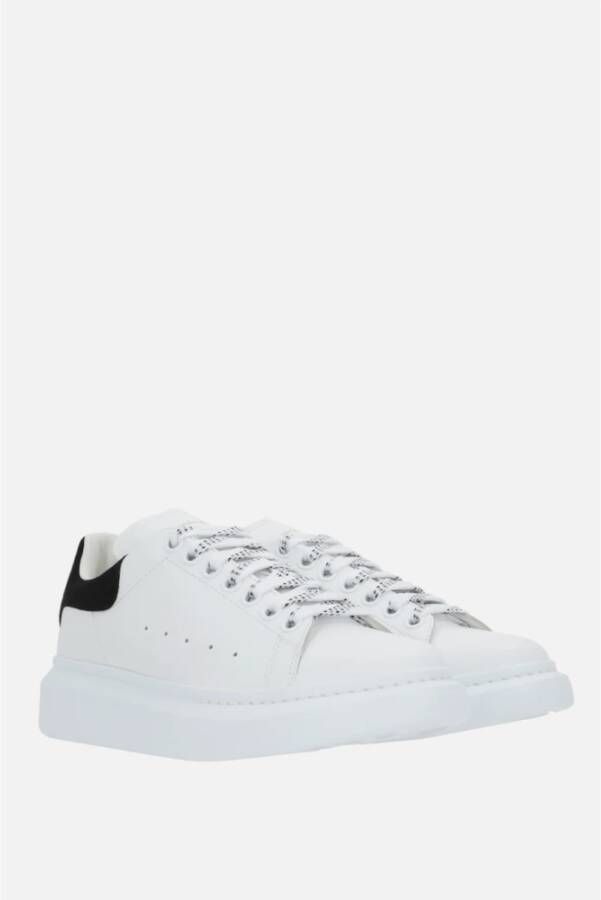alexander mcqueen Witte lage sneakers met zwarte suède hiel White Dames