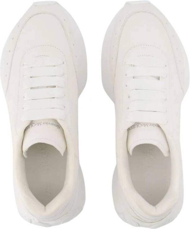 Alexander McQueen Witte Leren Dames Sneakers Sprint Runner