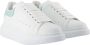 Alexander McQueen Witte Leren Sneakers met Zeegroene Hiel - Thumbnail 4