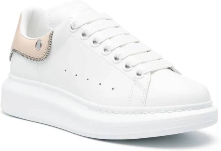 Alexander McQueen Witte Leren Sneakers Chic Design