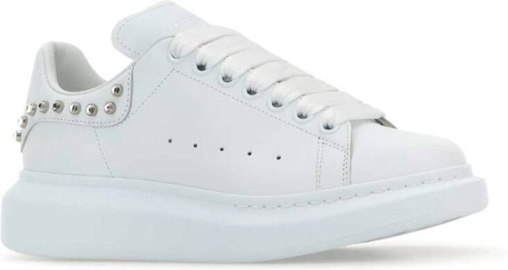 Alexander McQueen Witte Leren Sneakers met Hak
