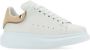 Alexander McQueen Witte Leren Sneakers met Roze Hiel - Thumbnail 2