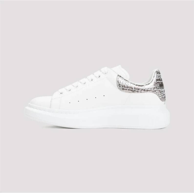 alexander mcqueen Witte Leren Sneakers Oversized Stijl White Heren