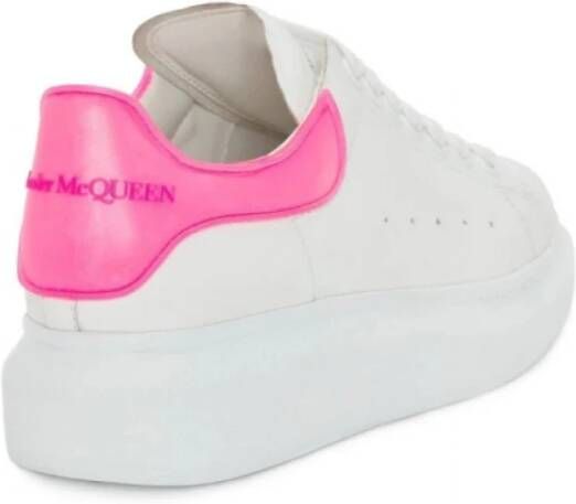 alexander mcqueen Witte Leren Veterschoen met Glitter Hielstuk Wit Dames