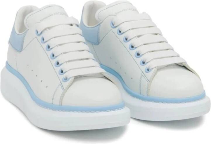 alexander mcqueen Witte Oversized Sneakers met Blauwe Hiel Multicolor Dames