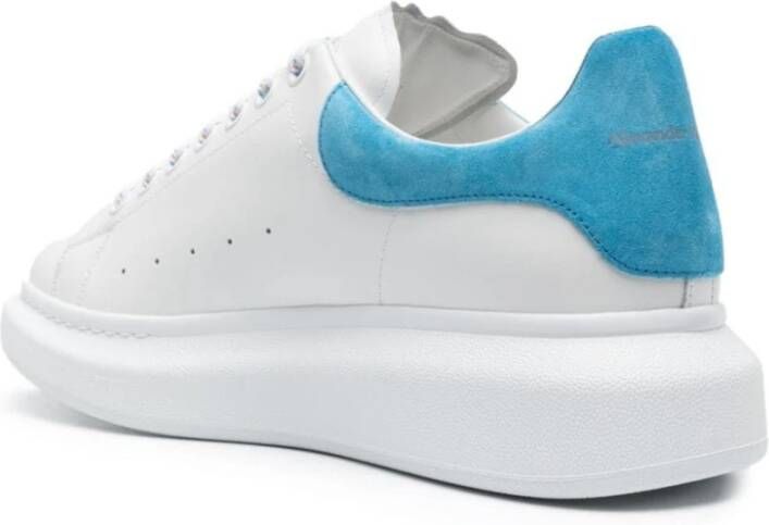 alexander mcqueen Witte Oversized Sneakers met Blauwe Spoiler White Heren