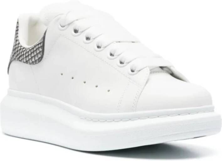 alexander mcqueen Witte Snake-Effect Oversized Sneakers White Dames