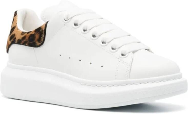 alexander mcqueen Witte Sneakers met Kalfshaar Hiel White Dames