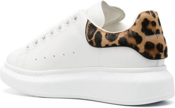 alexander mcqueen Witte Sneakers met Kalfshaar Hiel White Dames
