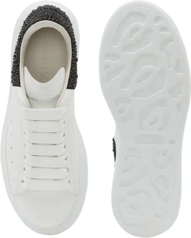 Alexander McQueen Witte Strass Zwarte Spoiler Sneakers