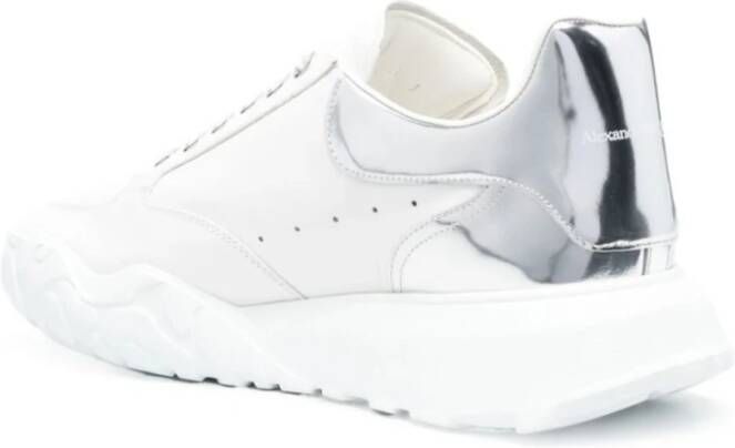 alexander mcqueen Witte Zilveren Oversized Court Sneakers White Heren