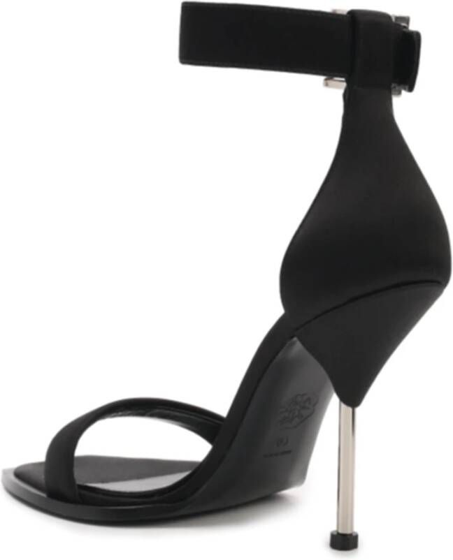 alexander mcqueen Zijden Satijnen Hak Sandalen Black Dames