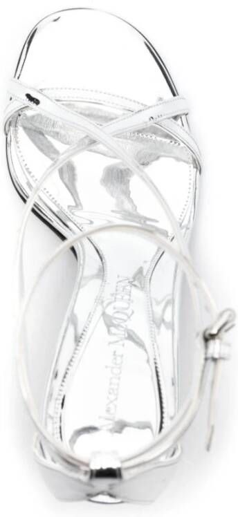 alexander mcqueen Zilveren Sandalen met Multi-Way Bandjes Gray Dames