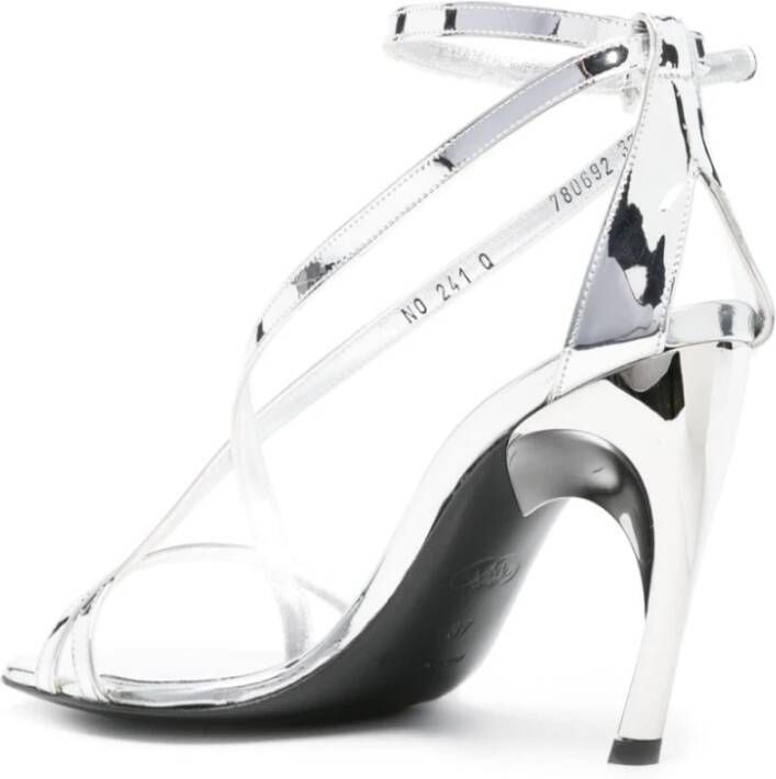 alexander mcqueen Zilveren Sandalen met Multi-Way Bandjes Gray Dames