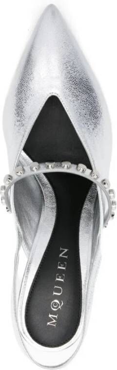 Alexander McQueen Zilveren Slingback Pumps met Hak