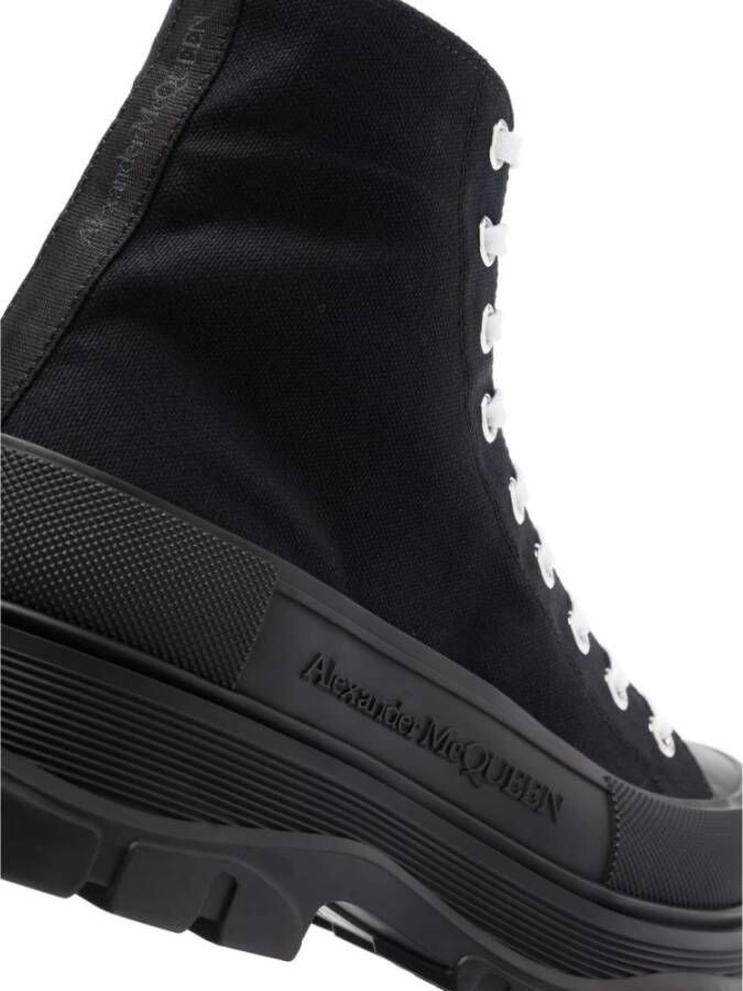 alexander mcqueen Zwarte Canvas High-Top Sneakers Black Heren