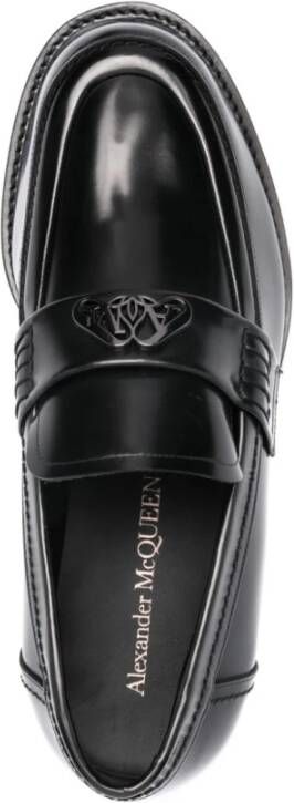 Alexander McQueen Zwarte platte schoenen met gepolijste afwerking