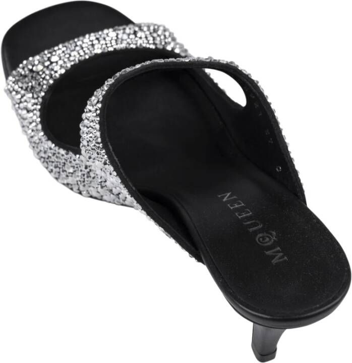 Alexander McQueen Zwarte hoge juweelsandalen