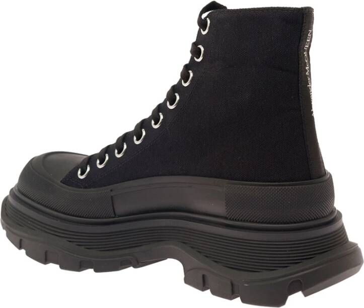 alexander mcqueen Zwarte hoge sneakers met oversized rubberen zool Black Dames