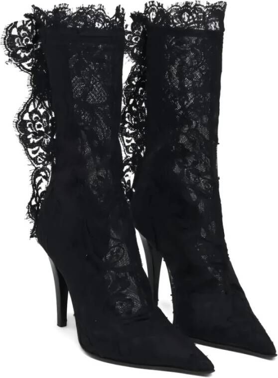 Alexander McQueen Zwarte laarzen met leren zool