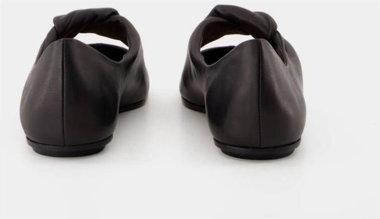 Alexander McQueen Zwarte leren ballerina flats