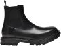 Alexander McQueen Zwarte leren Chelsea laarzen - Thumbnail 2