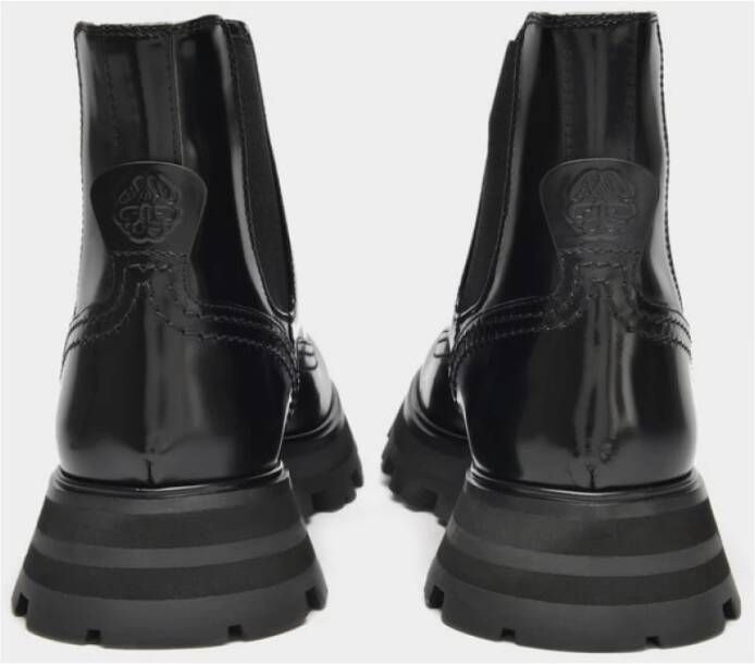 Alexander McQueen Zwarte Leren Chelsea Laarzen