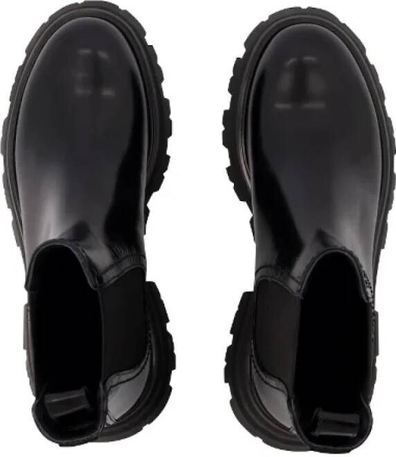 alexander mcqueen Zwarte Leren Chelsea Laarzen Black Dames