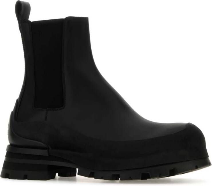 alexander mcqueen Zwarte Leren Chelsea Wander Enkellaarzen Black Heren