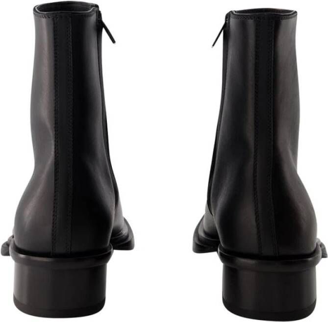 Alexander McQueen Zwarte leren Cubaanse stap enkellaarzen