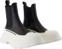 Alexander McQueen Zwarte Leren Enkellaarzen Instapper - Thumbnail 2