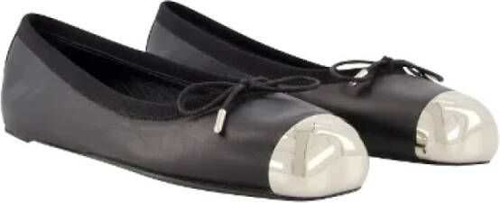 alexander mcqueen Zwarte leren flats Zwart Dames