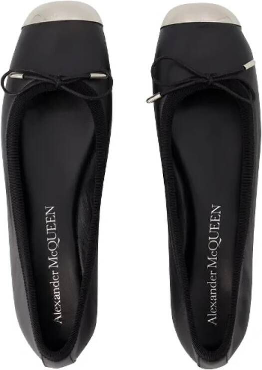 alexander mcqueen Zwarte leren flats Zwart Dames