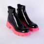 Alexander mcqueen Fluo Pink Chelsea Laarzen met Contrasterende Zool Black Dames - Thumbnail 2