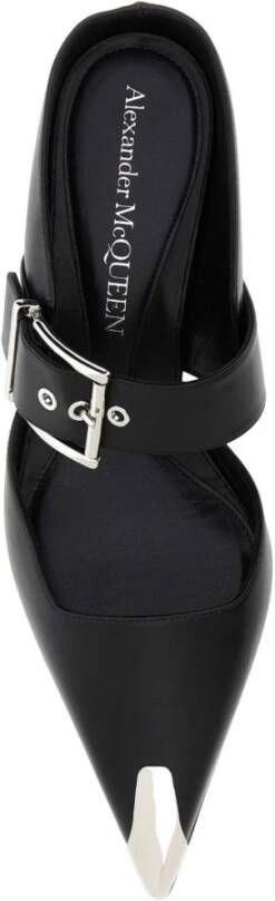 alexander mcqueen Zwarte leren Hardware sabot Black Dames