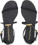 Alexander McQueen Zwarte leren harnas platte sandalen - Thumbnail 2