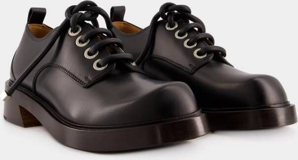 Alexander McQueen Zwarte Veterschoenen met Platte Zool - Foto 2