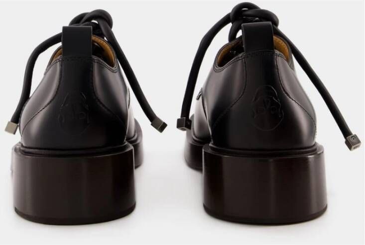 Alexander McQueen Zwarte Veterschoenen met Platte Zool - Foto 3