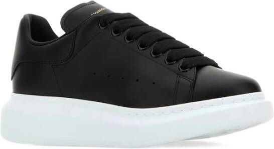 Alexander McQueen Zwarte Leren Platform Sneakers