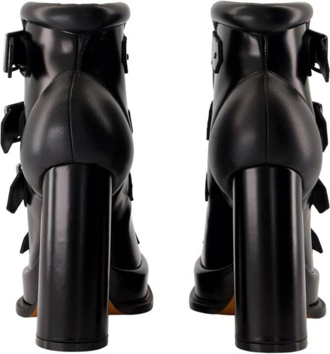 Alexander McQueen Zwarte leren pumps met enkelband