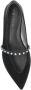 Alexander McQueen Zwarte leren puntige ballerina's met juweel - Thumbnail 2