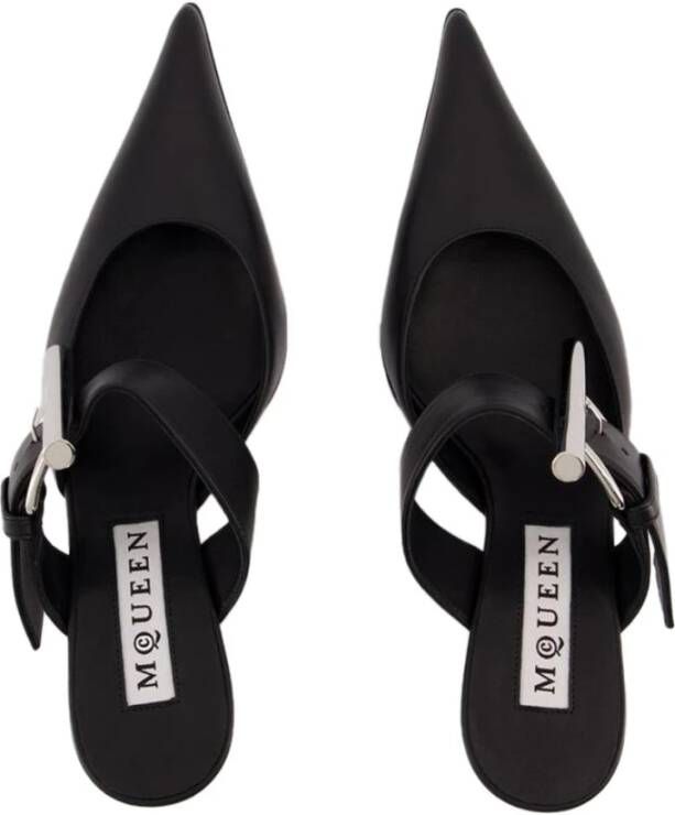 Alexander McQueen Zwarte leren puntige neus pumps